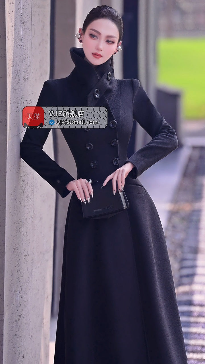 VJE Warm Woolen Double-breasted Thickened Coat-JONG.