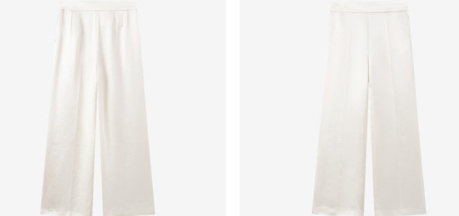 COMME MOI summer acetate texture commuter wide-leg pants - NAVY.