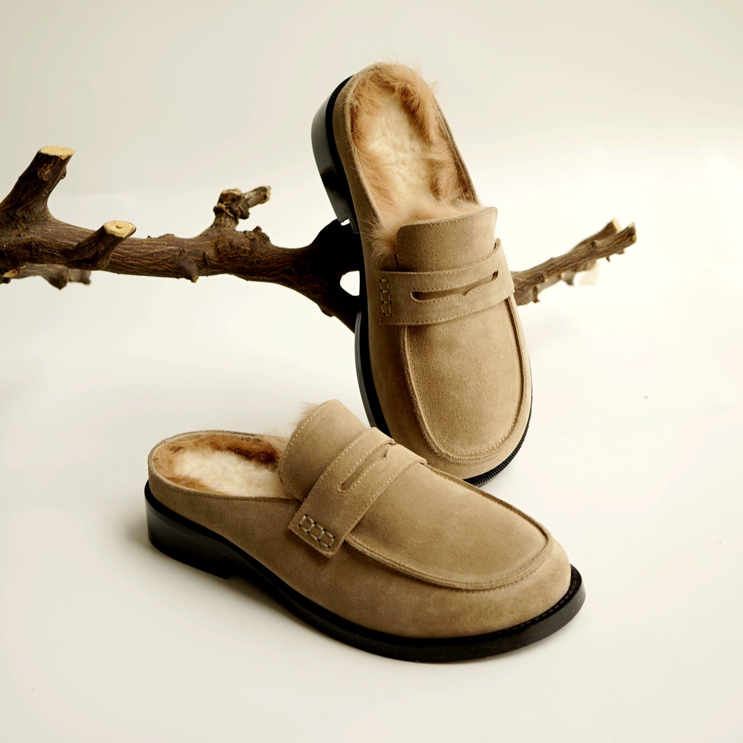 B-FEI single  leather casual flats shoes-PIE.