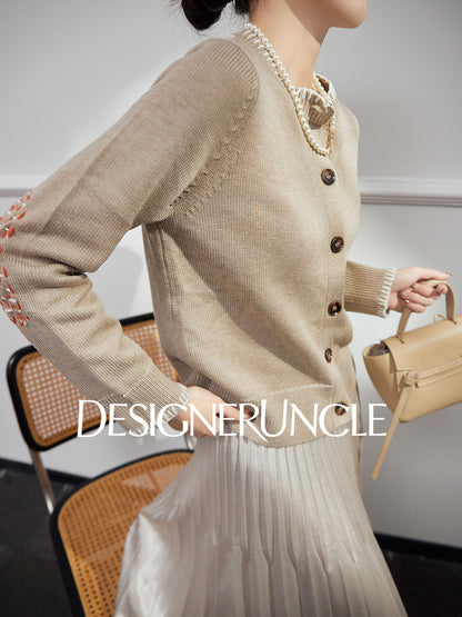 DGU "Twilight" khaki knitted sweate women's fur versatile slimming top - Carla.