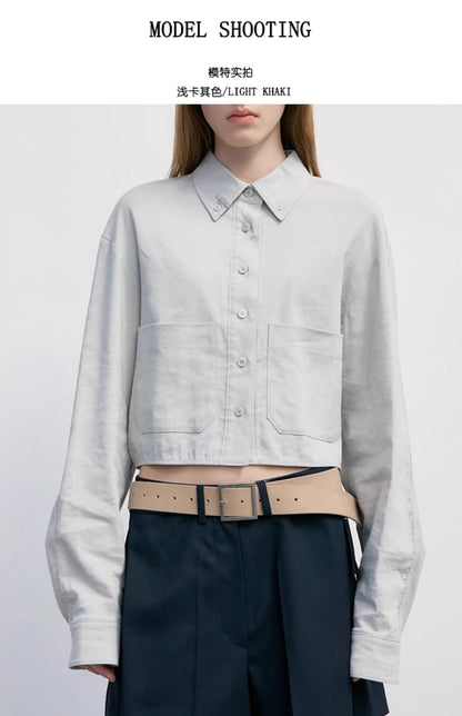 Nothing Written new shirt top women's niche small short high waist shirt-RUBY.