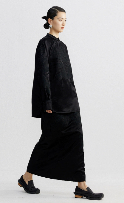 ZHUCHONGYUN  embroidered lace-up waist mermaid skirt--AEITSU.