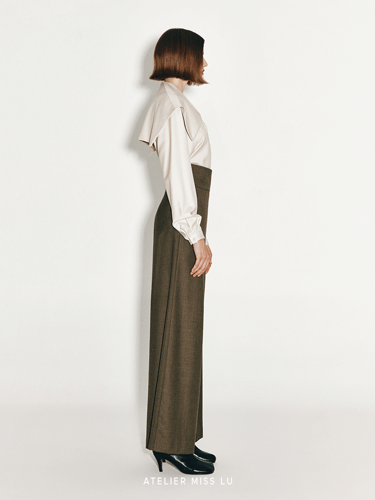 ATELIER MISS LU Looks Like A wool shirt with a large lapel - SANS.