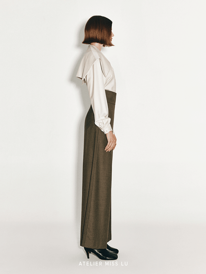 ATELIER MISS LU Looks Like A wool shirt with a large lapel - SANS.