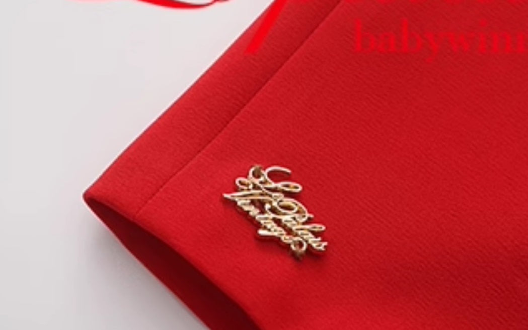 Le palais vintage red slim little skirt two-piece dress-KOBAYASHI.