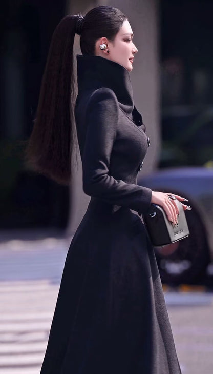 VJE Warm Woolen Double-breasted Thickened Coat-JONG.