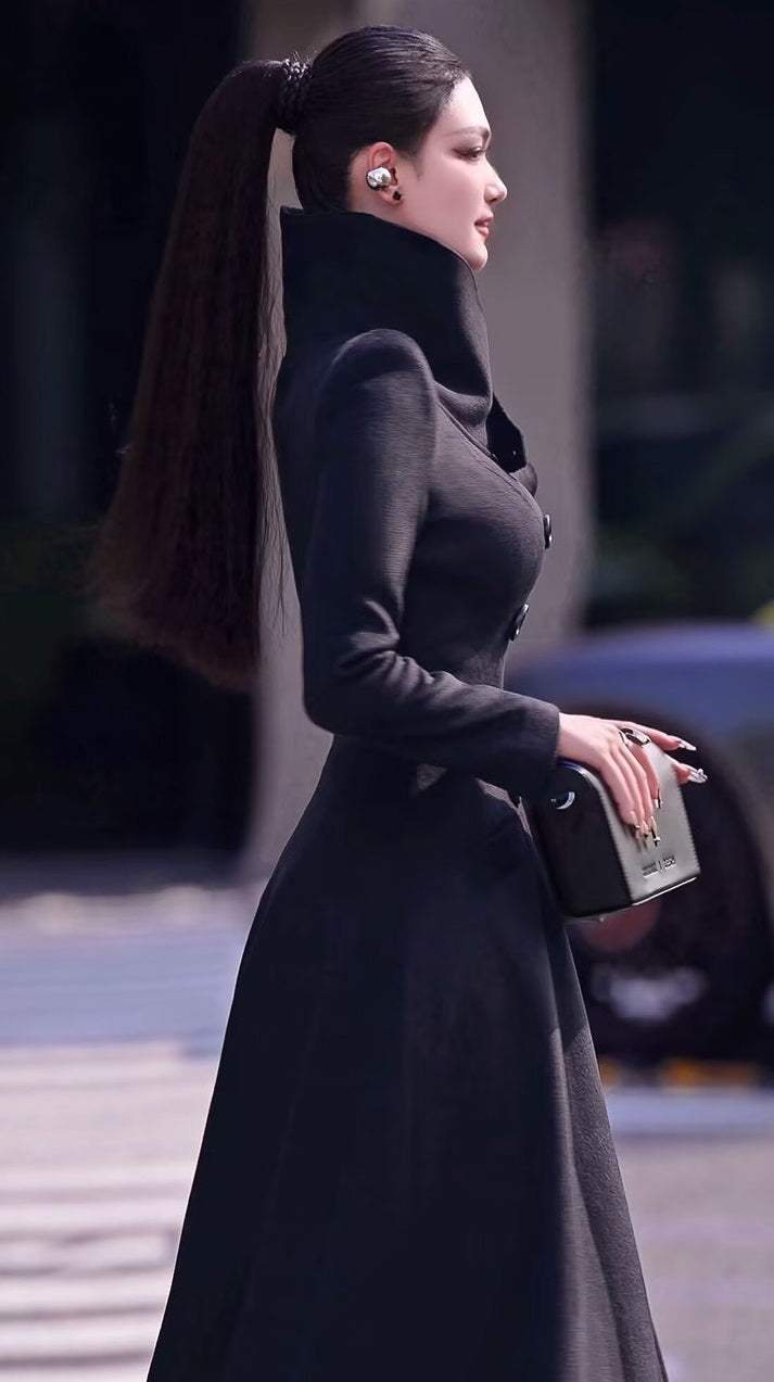 VJE  Warm Woolen Double-breasted Thickened Coat-JONG.