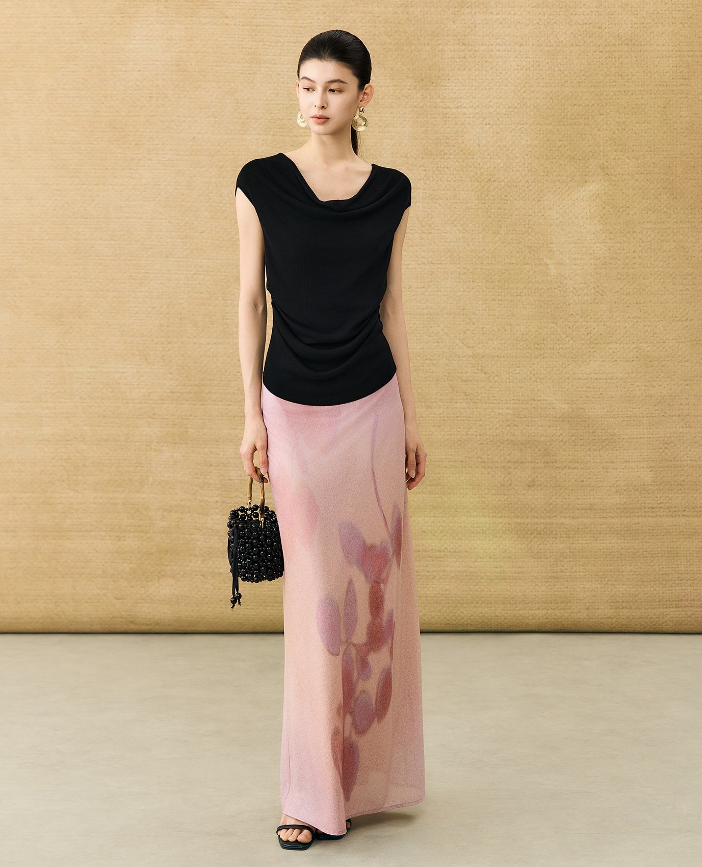 HECO Chinese gradient floral flowing temperament skirt - SWAED.