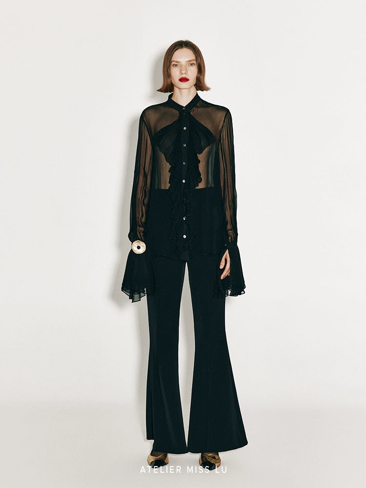 ATELIER MISS LU Retro Modern Long-legged Flared Pants - APOLLINE.