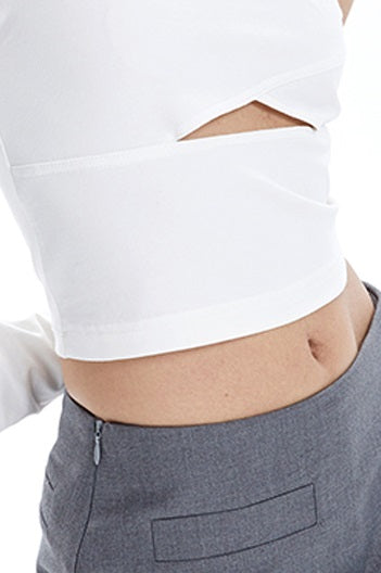 TINY IN Detachable Sleeve Women's Short Cut-out Top -YOYO