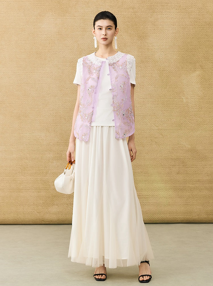 HECO Chinese Style Waist Shirred Knit Slim Stretch Top- STIQE.