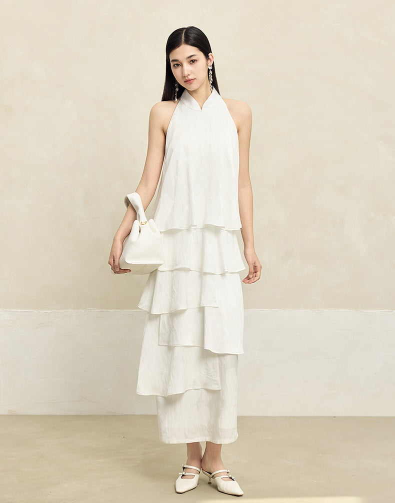HECO acetate layers sleeveless halterneck dress Women - PRAISES.