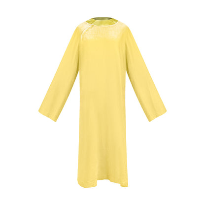TUYUE Sustainable Fashion Silk Velvet Pine Color Drape Dress- DAVID.