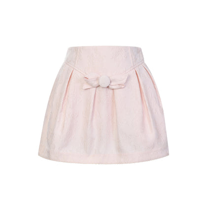FAME bow jacquard A-line slimming short skirt - DANIEL