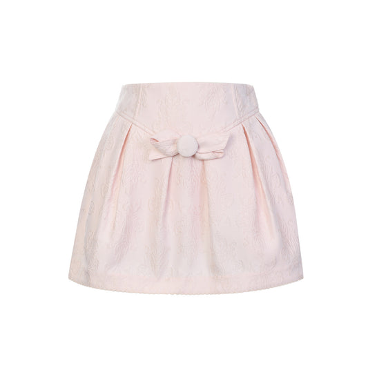 FAME bow jacquard A-line slimming short skirt - DANIEL