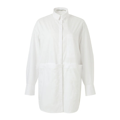 ZHUCHONGYUN white stand-up collar cotton shirt -LORDE.