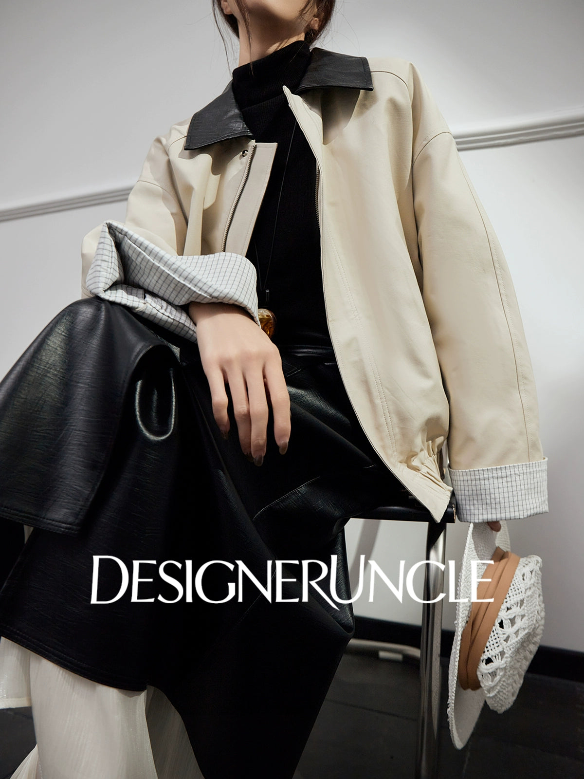 DGU Beige jacket light luxury design sense retro trend niche casual top - TSWR.