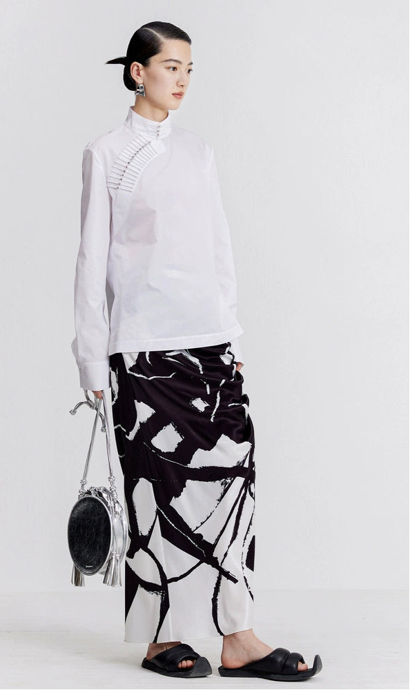 ZHUCHONGYUN Autum Print Sirred Skirt-GAJEEL.