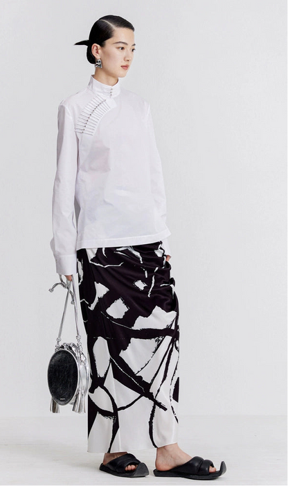 ZHUCHONGYUN Autum Print Sirred Skirt-GAJEEL.