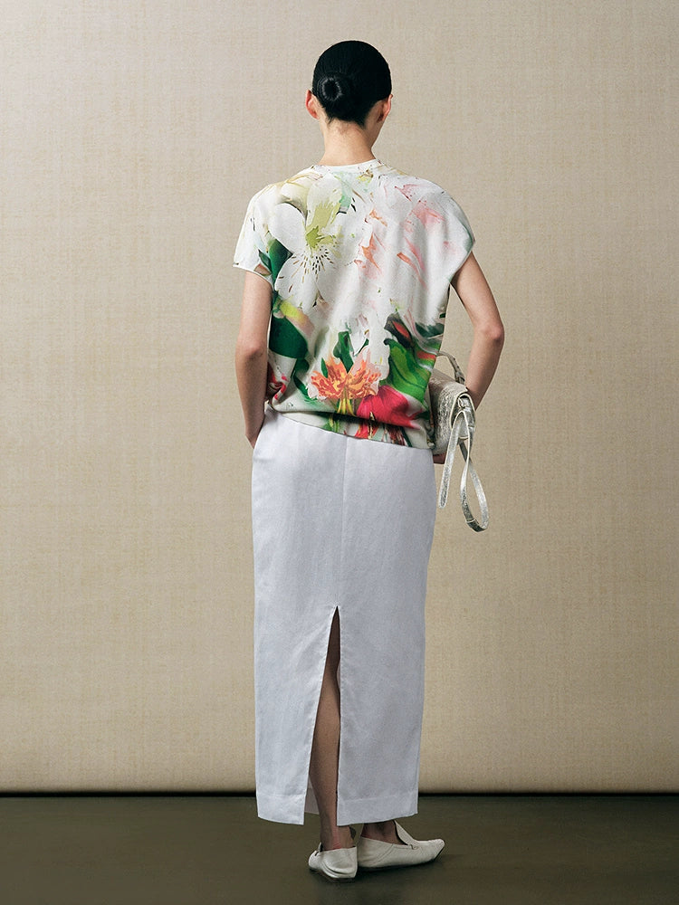 ZHUCHONGYUN knitted short-sleeved top-YAMIGAMI.