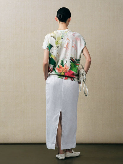 ZHUCHONGYUN knitted short-sleeved top-YAMIGAMI.