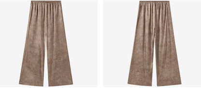 COMME MOI  mulberry silk pleated wide-leg pants - CHARITY.