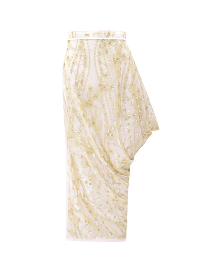 M essential Ma Kai designer Jinghui embroidered fabric upright structure long skirt - WINDA.