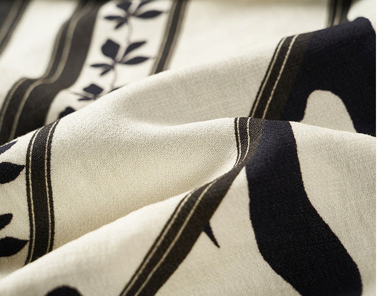 COMME MOI Lv Yan designer's new summer women's print shirred tassel waist dress - GOLDIE.