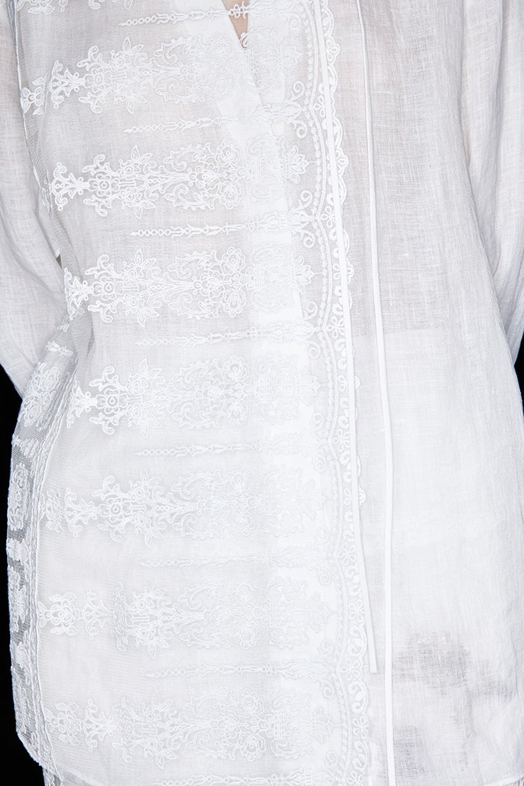 M essential Mackay designer Zen One Linen layered lace-up top - ANTSY.