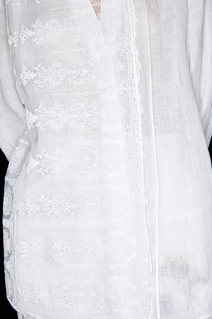 M essential Mackay designer Zen One Linen layered lace-up top - ANTSY.