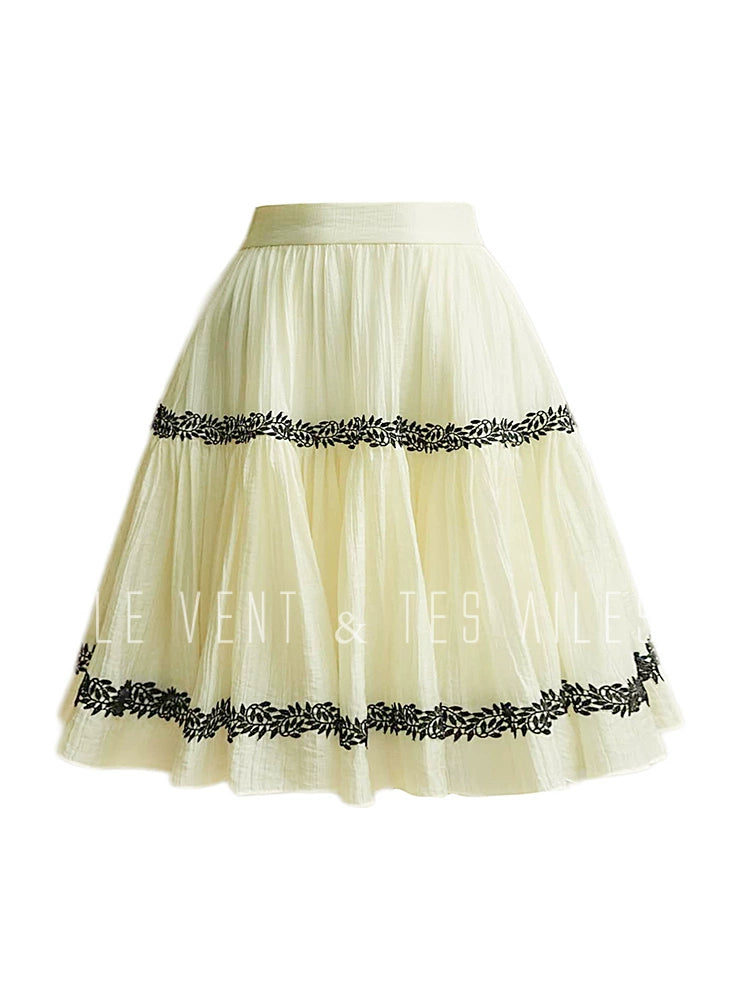 LE VENT&TES AILES ・ Mexican French luxury temperament lace high-end shirt skirt set - ODUD