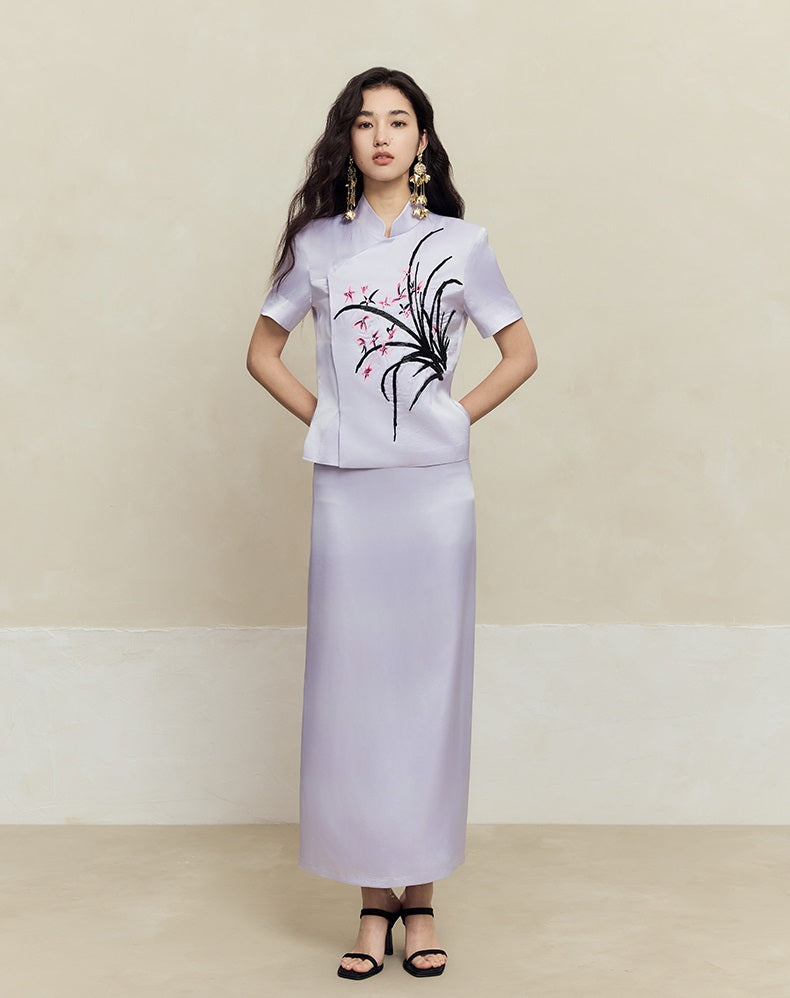 HECO Handmade Bead T-shirt Top Skirt Set - sins.