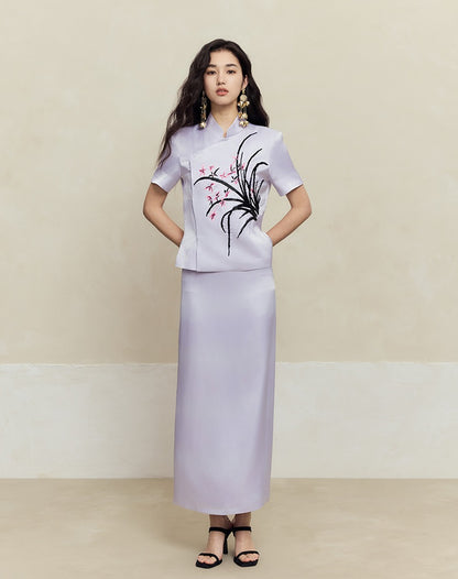 HECO Handmade Bead T-shirt Top Skirt Set - sins.