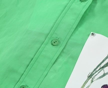 COMME MOI Lv Yan designer dopamine women's peak-necked silhouette shirts - MILA.