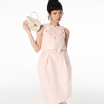 FAME bow beaded jacquard two-piece dress - RILEY