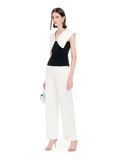 YES BY YESIR | White Straight-Leg Jeans -SELENIA.