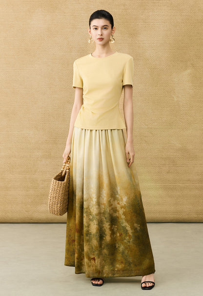 HECO Chinese Style Waist Shirred Knit Slim Stretch Top- STIQE.