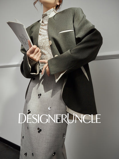 DGU|Twilight Mountain Gray New High-End Loose Slimming Versatile Blazer - Stephan.