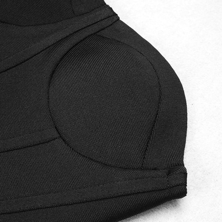 DOLLY High End Black Chet Wrap Sleeveless Off Shoulder Ruffle Dinner Dress-KRISTI