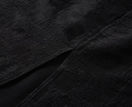 COMME MOI silk embroidered black slit midi skirt - LONDON.