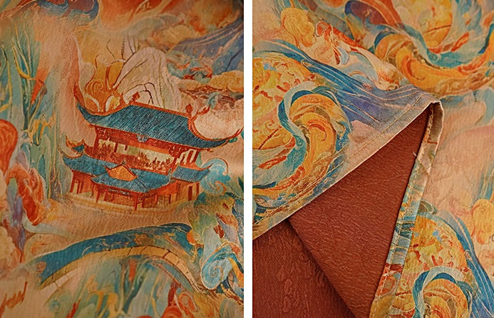 HECO Chinese Waist Cinched V-Neck Dress - QIN