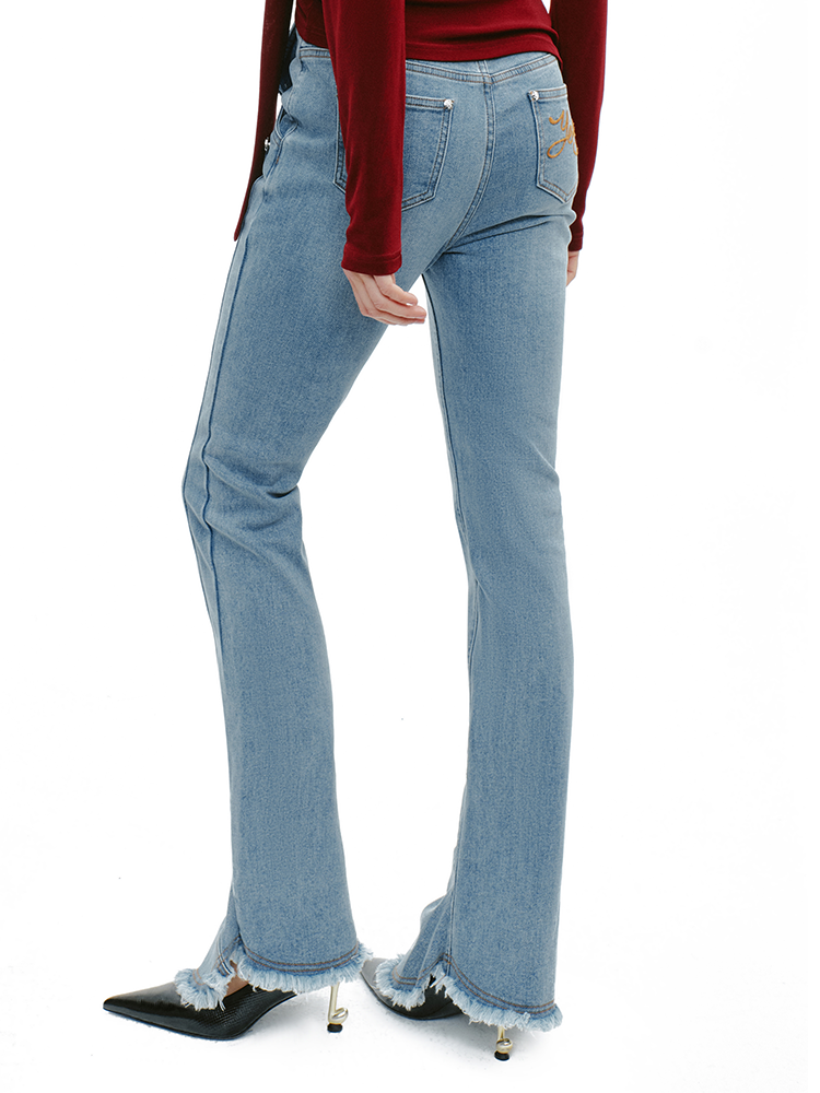 YES BY YESIR Six-Button Horseshoe Bootcut Jeans - COLLIDE.