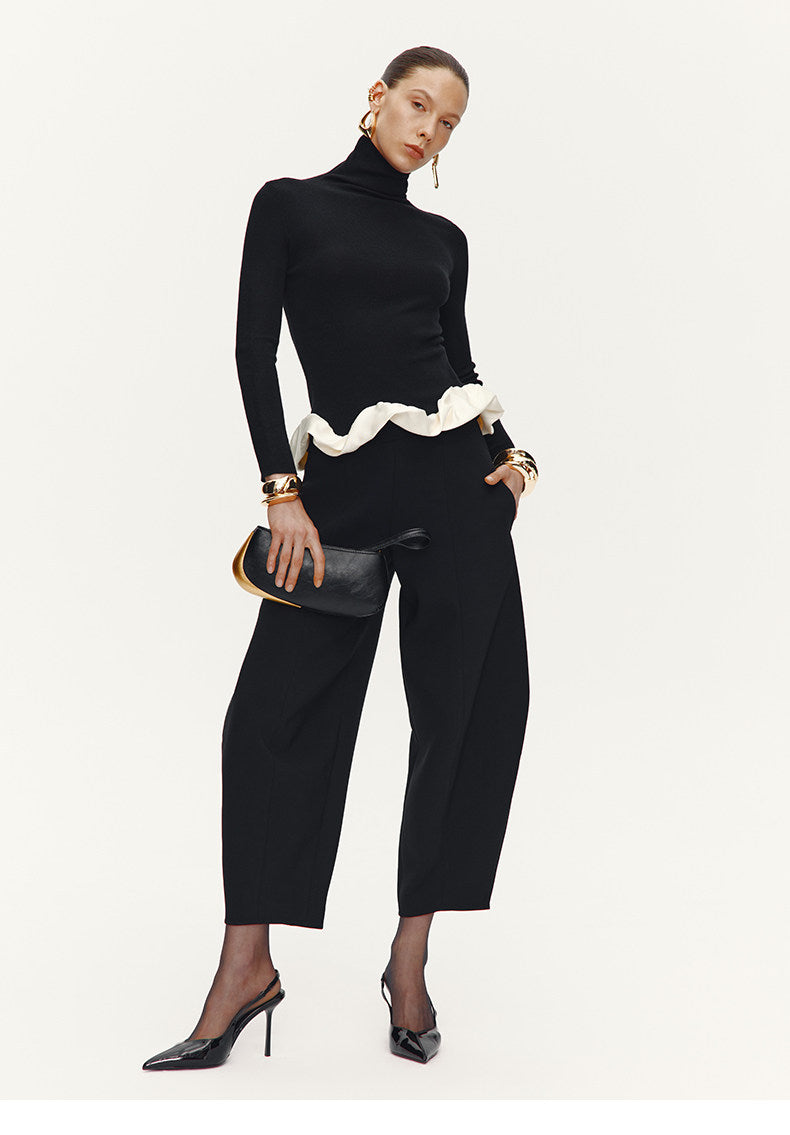 ATELIER MISS LU  Hem clouds surround turtleneck knit top - OLIVIA.