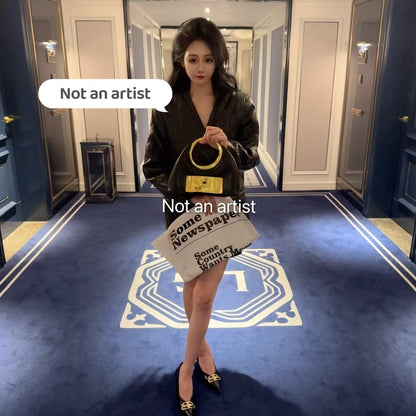 NOT AN ARTIST new French niche high-end metal face bag - CONNECT.