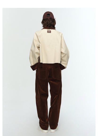 COMME MOI Lu Yan designer new women's contrasting corduroy cargo jacket - FLINCH.