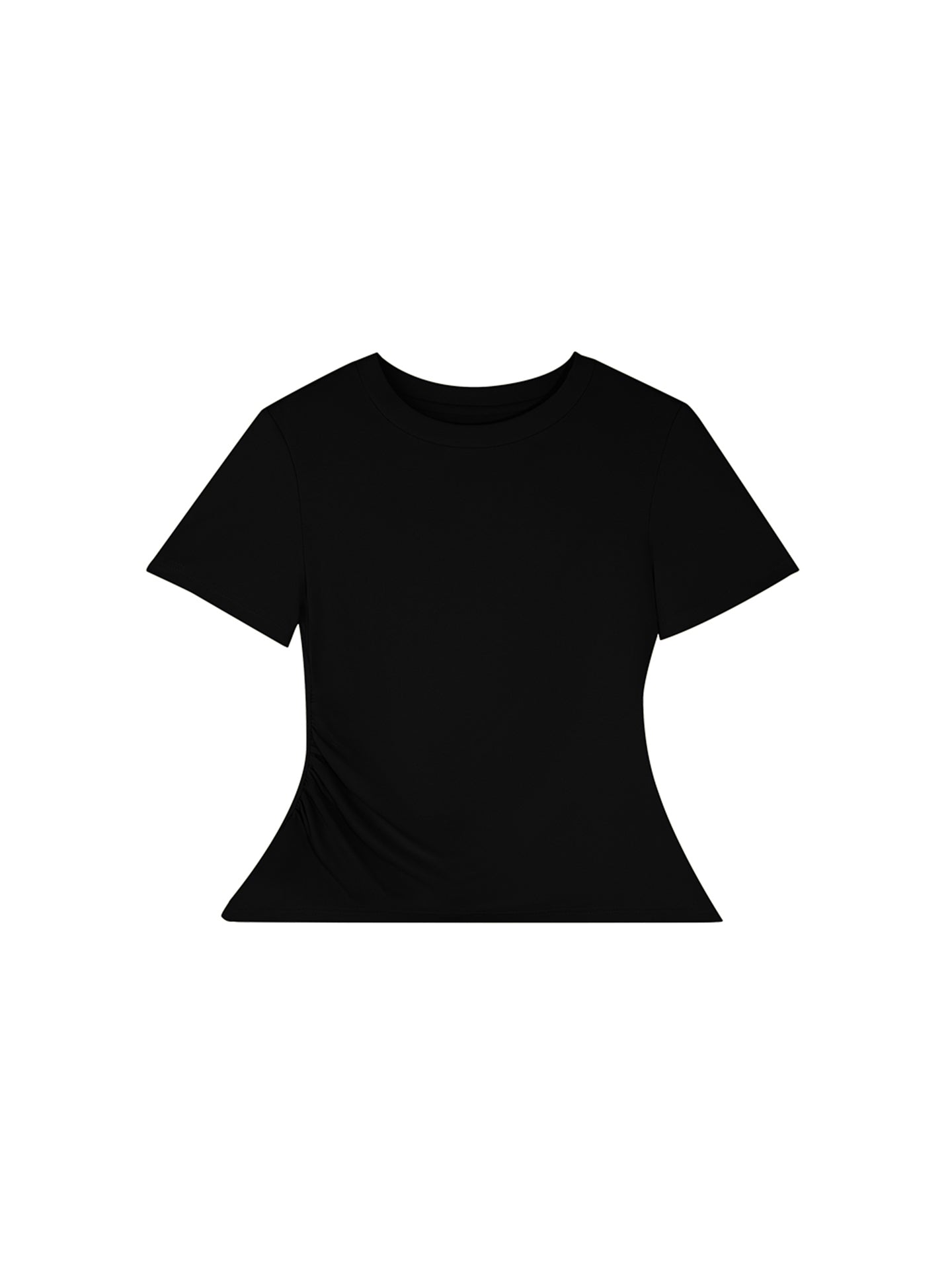 HECO Chinese Style Waist Shirred Knit Slim Stretch Top- STIQE.