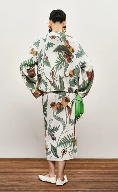 ZHUCHONGYUN floral drawstring loose knit jacket-RAYA.