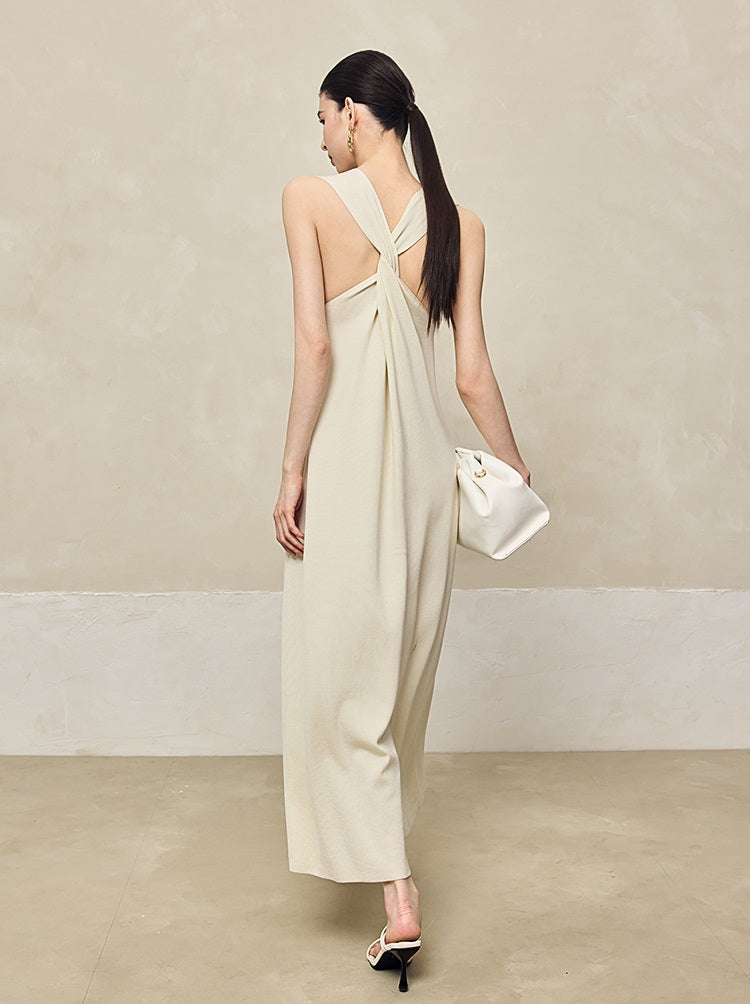 HECO Back Cross Midi Sleeveless Dress - SAVIOR.