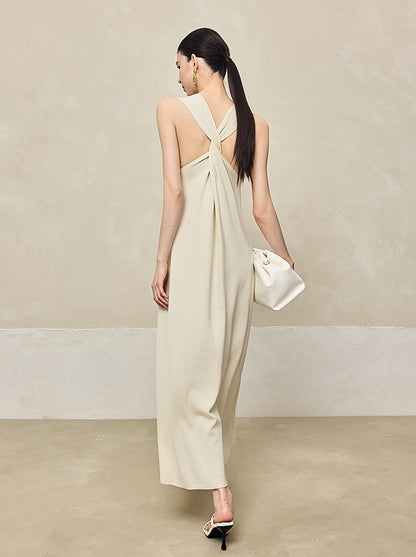HECO Back Cross Midi Sleeveless Dress - SAVIOR.