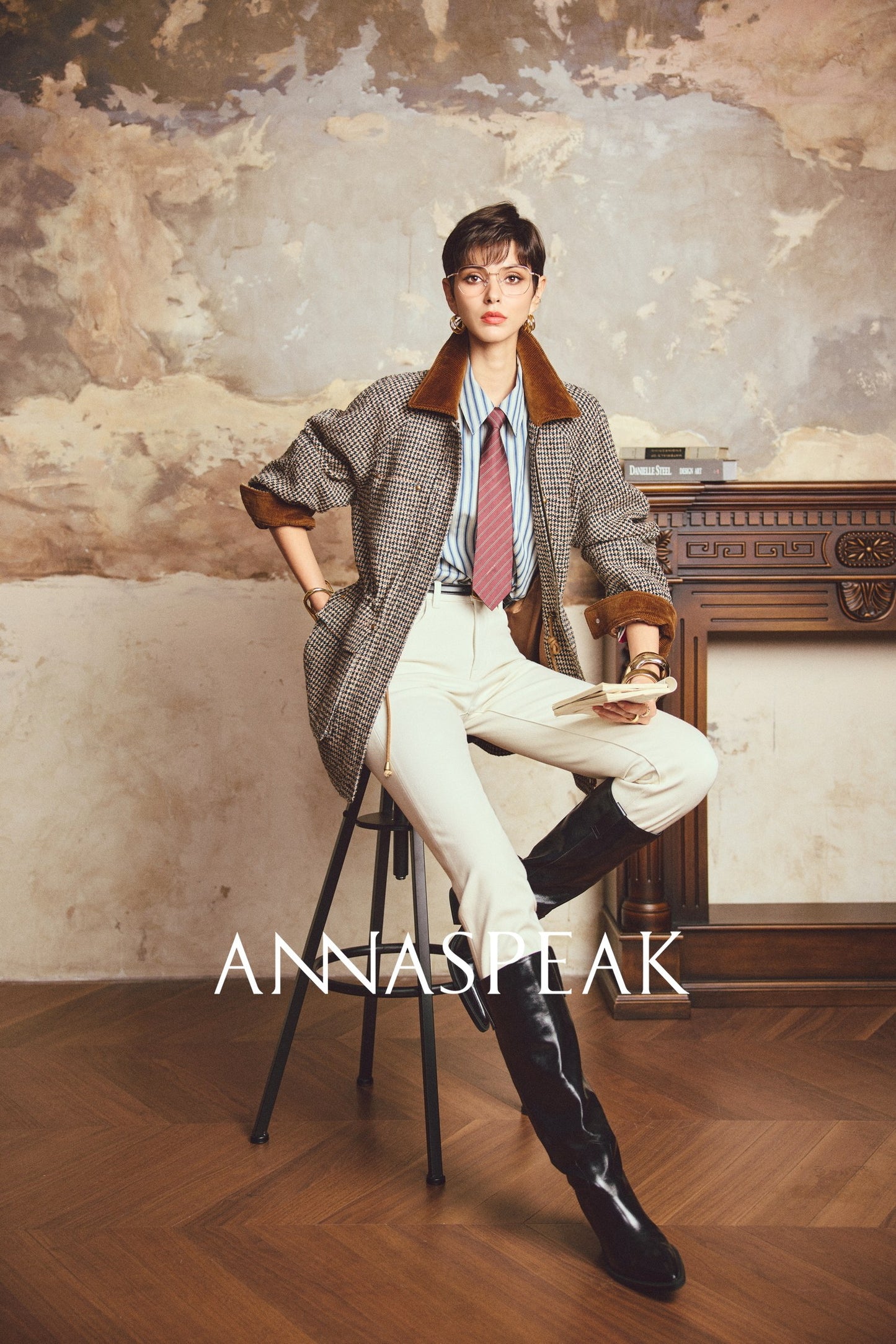 ANNASPEAK leg-shaped slightly elastic cropped straight micro-tapered pants jeans-JAG.